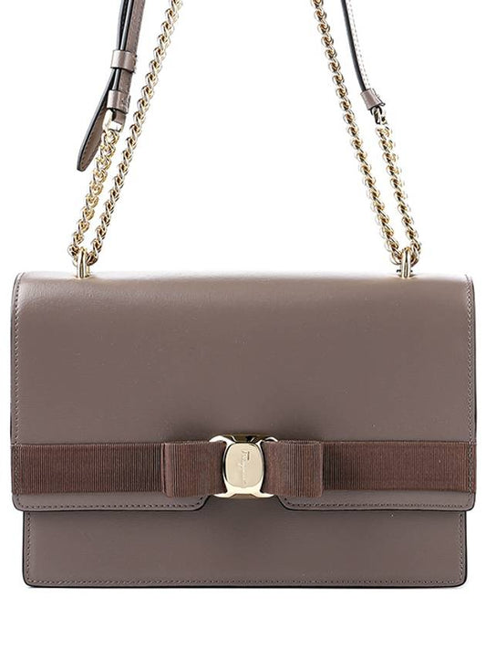 Vara Leather Shoulder Bag Brown - SALVATORE FERRAGAMO - BALAAN 2