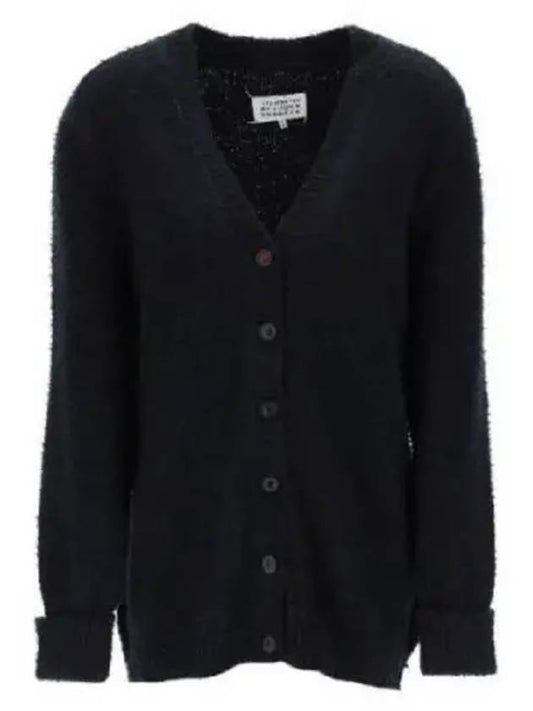 V-Neck Stitch Oversized Knit Cardigan Black - MAISON MARGIELA - BALAAN 2