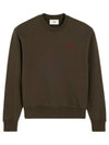 De Coeur Embossed Logo Crewneck Sweatshirt Brown - AMI - BALAAN 2