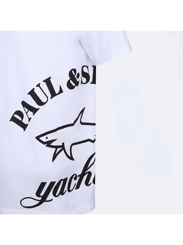 Logo Print Organic Cotton Short Sleeve T Shirt White - PAUL & SHARK - BALAAN 4