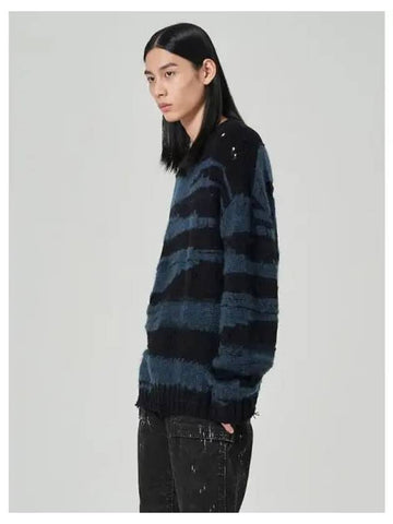 Mohair striped knit pullover black domestic product GM0023112442932 - JUUN.J - BALAAN 1