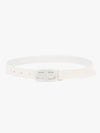 Buckle BB Logo Thin Leather Belt White - BALENCIAGA - BALAAN 3