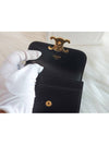 Triomphe Shiny Calfskin Flap Card Wallet Black - CELINE - BALAAN 8