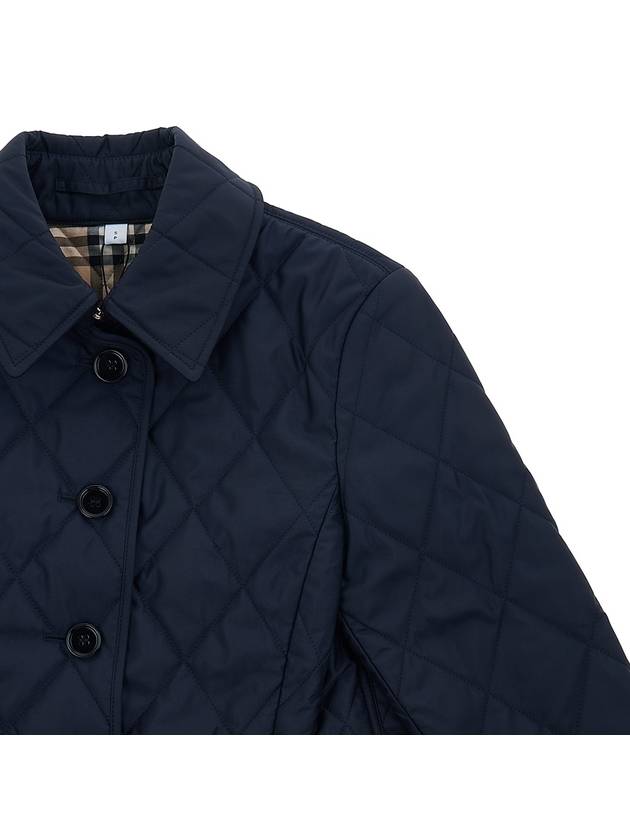 Women's Diamond Quilted Thermoregulated Check Jacket Midnight - BURBERRY - BALAAN 5