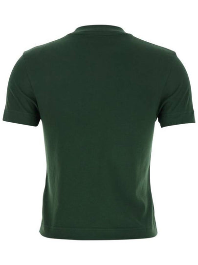 'Le T-Shirt Gros Grain' Green Crewneck T-Shirt With Logo Patch On The Front In Cotton Woman - JACQUEMUS - BALAAN 2