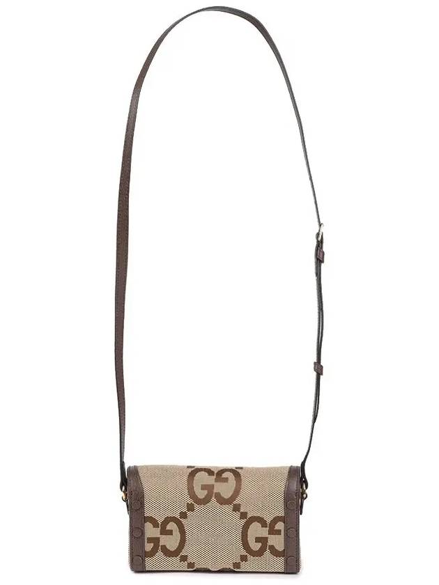 Horsebit 1955 Jumbo GG Logo Small Cross Bag Camel - GUCCI - BALAAN 4