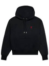 Heart Logo Cotton Hoodie Black - AMI - BALAAN 3