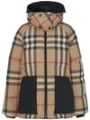 Women's Detachable Hooded Check Puffer Jacket Padded Archive Beige - BURBERRY - BALAAN 1
