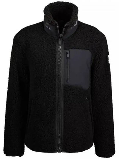 Men's Sagrek Shearling Fleece Zip-Up Jacket Black - MOOSE KNUCKLES - BALAAN 2