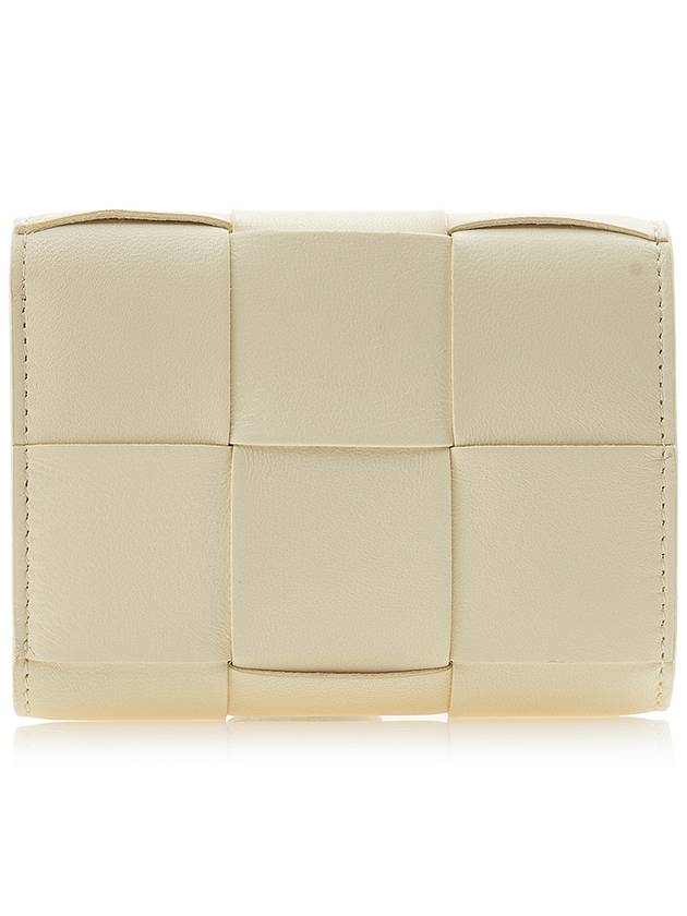 Cassette Tri-Fold Zipper Half Wallet Chamomile - BOTTEGA VENETA - BALAAN 4