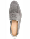 Suede Penny Slot Loafers Grey - BRUNELLO CUCINELLI - BALAAN 4