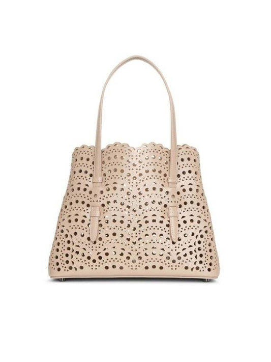 Mina 25 Wave Lux Calfskin Tote Bag Salmon - ALAIA - BALAAN 1