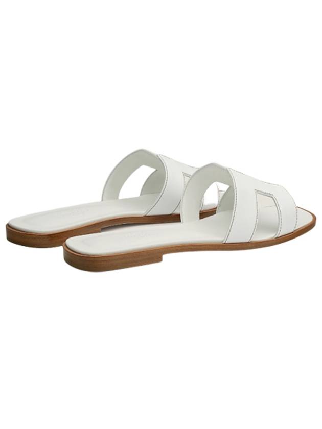 Oran Calfskin Slippers Blanc - HERMES - BALAAN 4