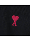 Red ADC Chain Stitch Heart Logo Knit Top Black - AMI - BALAAN 6