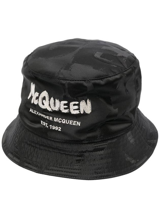 Graffiti Logo Bucket Hat Black - ALEXANDER MCQUEEN - BALAAN 3