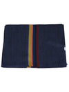 Striped Fringe Wool Silk Muffler Navy - PAUL SMITH - BALAAN 4