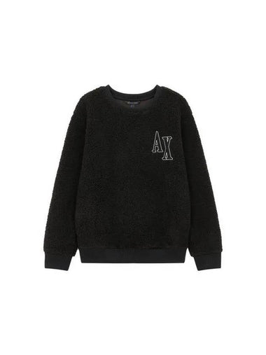 Women s Logo Patch Fleece Sweatshirt Black 271504 - ARMANI EXCHANGE - BALAAN 1