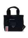 Logo Tag Zipper Mini Tote Bag Black - KENZO - BALAAN 1