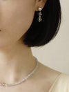 Crystal Duo Earrings Silver - SOSOO - BALAAN 4