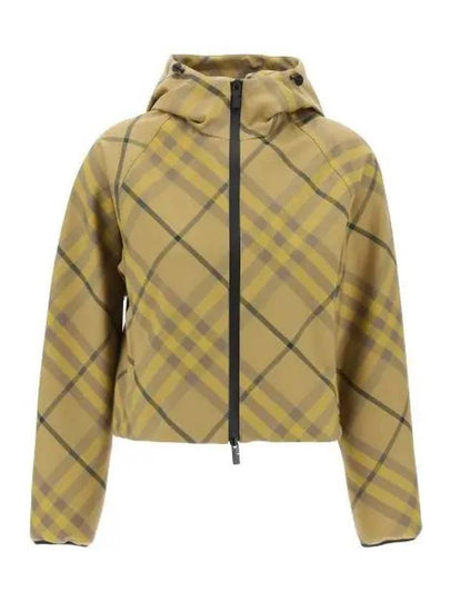 Check Pattern Zip-Up Hoodie Green - BURBERRY - BALAAN 2