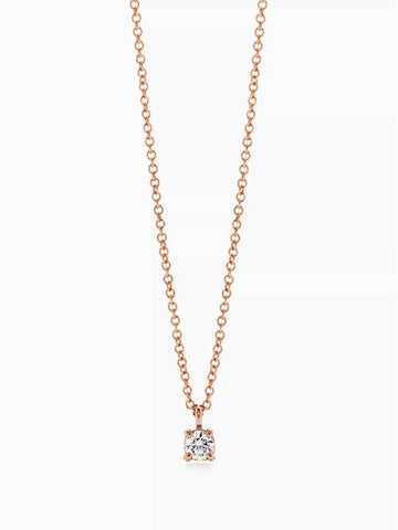 Tiffany solitaire diamond pendant rose gold 0.17 carat - TIFFANY & CO. - BALAAN 1