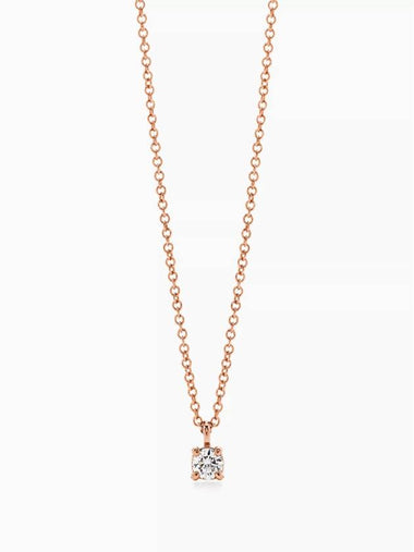 Tiffany solitaire diamond pendant rose gold 0.17 carat - TIFFANY & CO. - BALAAN 1