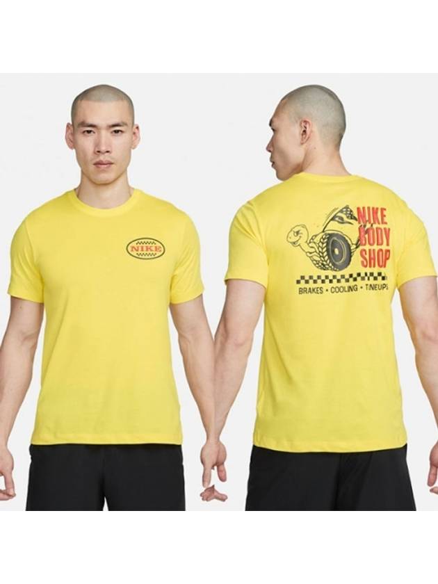 01 FD0127 765 Dry Fit Body Shop T Shirt Yellow - NIKE - BALAAN 1