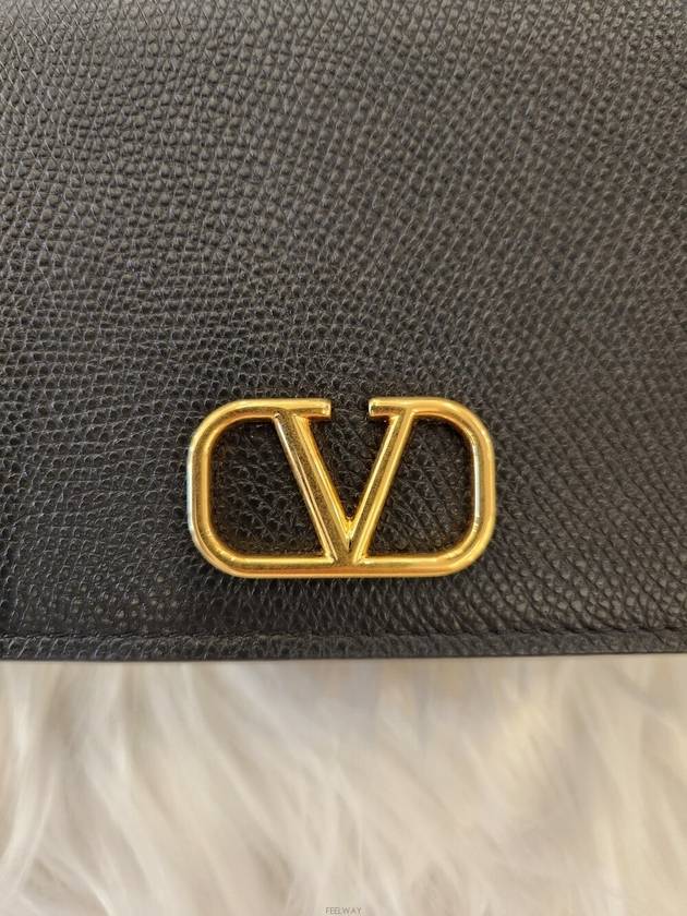 Daol Merchant Store V Logo Chain Wallet Cross Bag Black Condition A - VALENTINO - BALAAN 5