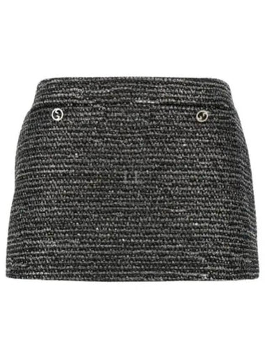 800174 ZAQ9N 1138 Striped Tweed Mini Skirt - GUCCI - BALAAN 1