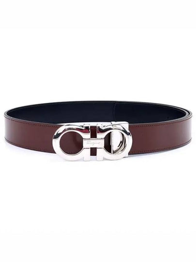 Gancini Reversible Adjustable Leather Belt Black Brown - SALVATORE FERRAGAMO - BALAAN 2