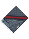 GG Web Wool Muffler Blue - GUCCI - BALAAN 2