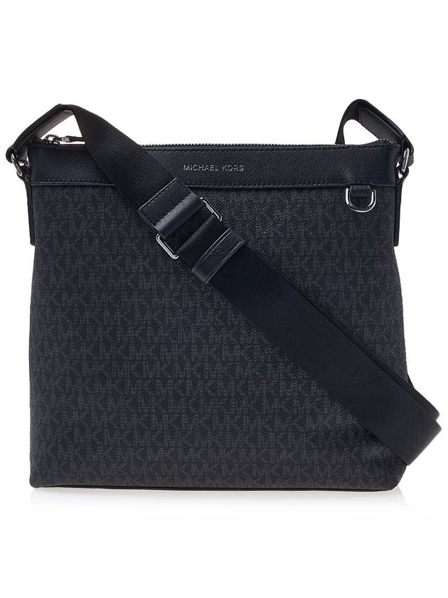 Greyson Logo Leather Messenger Bag Black - MICHAEL KORS - BALAAN.