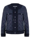 Ferro Short Quilted Fringing Jacket Navy - MAX MARA - BALAAN 2