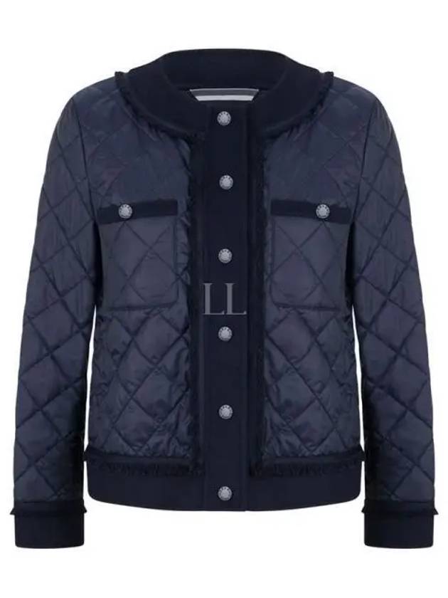 Ferro Short Quilted Fringing Jacket Navy - MAX MARA - BALAAN 2