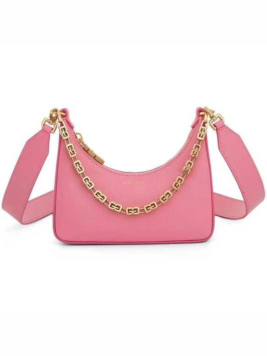 Women's Moon Cutout Chain Leather Mini Shoulder Bag Pink - GIVENCHY - BALAAN 2
