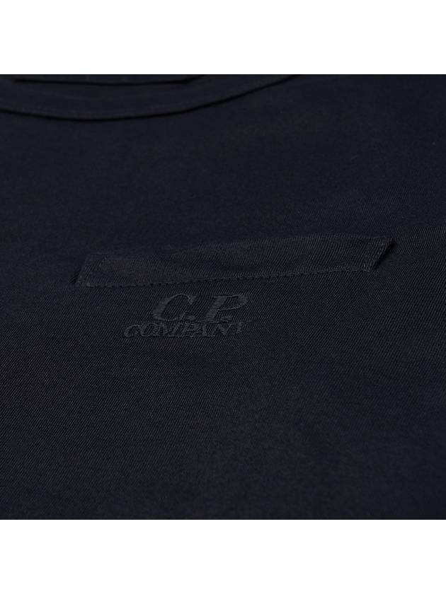 Embroidered Logo Cotton Short Sleeve T-shirt Black B0710996445 - CP COMPANY - BALAAN 6