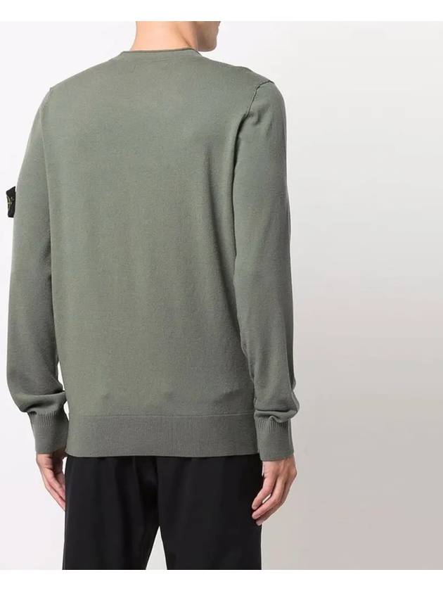 Wappen Patch Crew Neck Wool Knit Top Khaki - STONE ISLAND - BALAAN 4