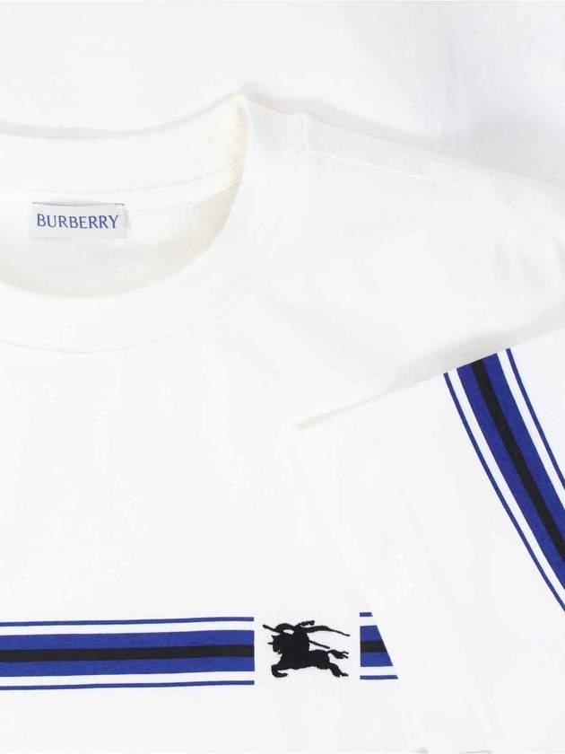 Logo embroidery striped t-shirt 8090436B7347_SALT - BURBERRY - BALAAN 4