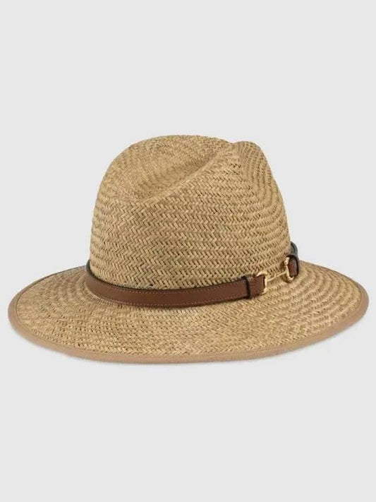 Straw hat with horsebit detail beige 6565163HAEI9264 - GUCCI - BALAAN 1