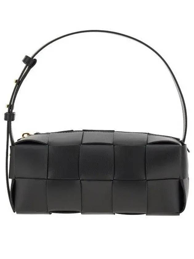 Brick Cassette Intrecciato Small Shoulder Bag Black - BOTTEGA VENETA - BALAAN 2