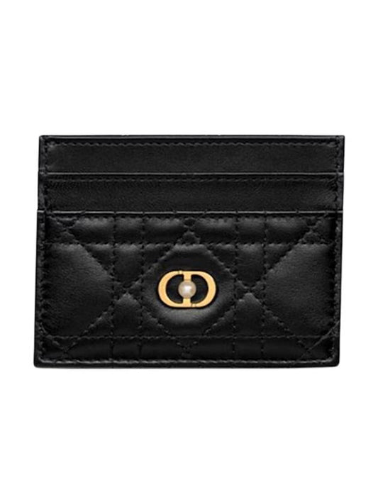 Dior Jolie Freesia Cannage Lambskin Card Wallet Black - DIOR - BALAAN 1