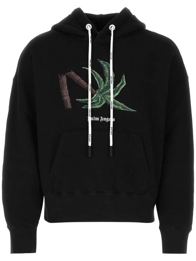 Broken Palm Drawstring Hoodie Black - PALM ANGELS - BALAAN 1