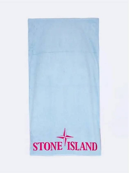 Men's Logo Beach Towel Aqua - STONE ISLAND - BALAAN 2
