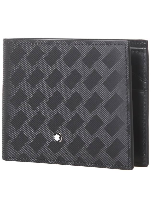 Meisterstuck 6cc Jacquard Pattern Leather Half Wallet Black - MONTBLANC - BALAAN 4