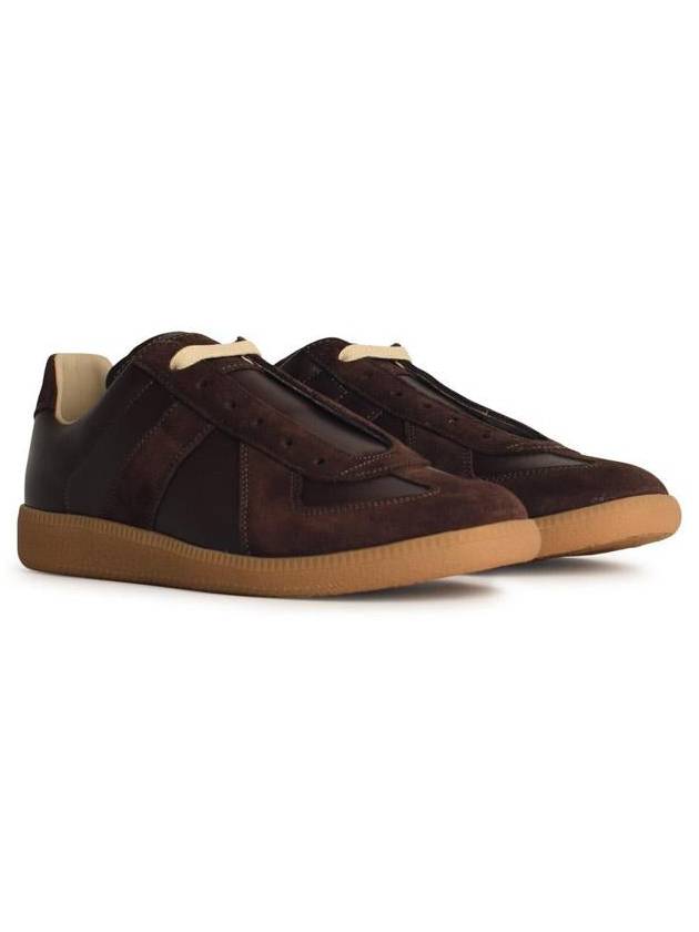 Maison Margiela 'Replica' Brown Leather Sneakers - MAISON MARGIELA - BALAAN 2