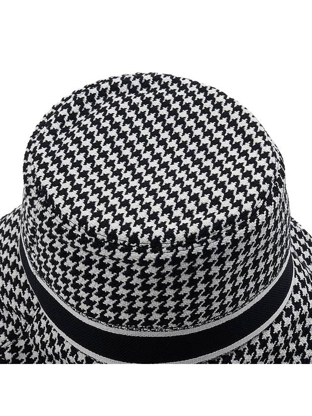 D Bobby Houndstooth Small Brim Embroidery Bucket Hat - DIOR - BALAAN 9