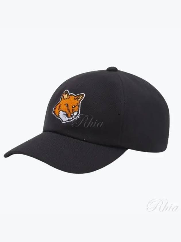 Large Fox Head Embroidery Ball Cap Black - MAISON KITSUNE - BALAAN 2