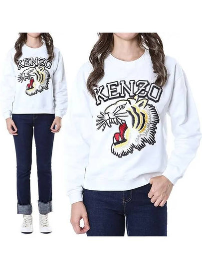 Tiger Crew Neck Sweatshirt Off White - KENZO - BALAAN 2