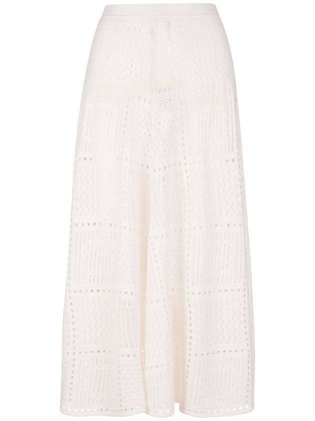 full embroidery knit A-line skirt Cloudy white - CHLOE - BALAAN 1