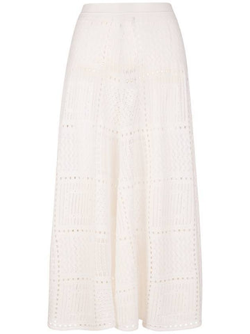 full embroidery knit A-line skirt Cloudy white - CHLOE - BALAAN 1